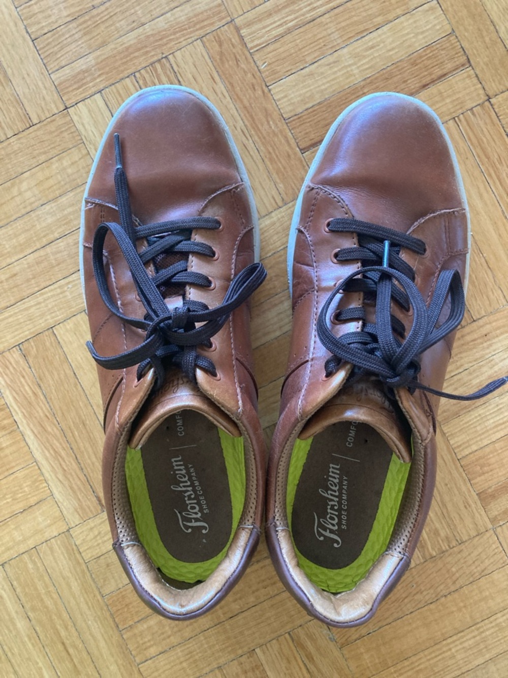 Florsheim Brown Leather Lace-Up Men’s Sneaker with Black Laces